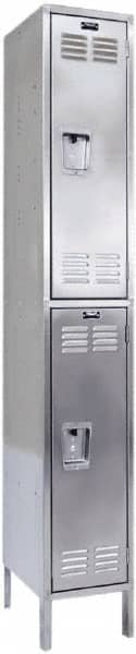 Hallowell - 2 Door, 2 Tier, Stainless Steel Locker - Eagle Tool & Supply