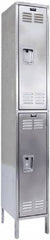 Hallowell - 2 Door, 2 Tier, Stainless Steel Locker - Eagle Tool & Supply