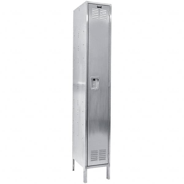 Hallowell - 1 Door, 1 Tier, Stainless Steel Locker - Eagle Tool & Supply