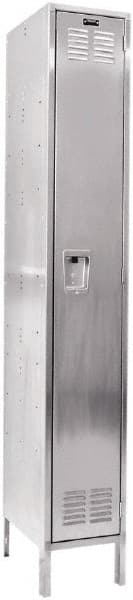 Hallowell - 1 Door, 1 Tier, Stainless Steel Locker - Eagle Tool & Supply