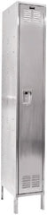 Hallowell - 1 Door, 1 Tier, Stainless Steel Locker - Eagle Tool & Supply