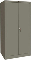 Hallowell - 1 Shelf Wardrobe Storage Cabinet - Steel, 36" Wide x 24" Deep x 72" High, Gray - Eagle Tool & Supply