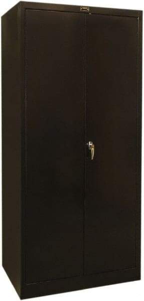 Hallowell - 4 Shelf Combination Storage Cabinet - Steel, 36" Wide x 24" Deep x 72" High, Black - Eagle Tool & Supply