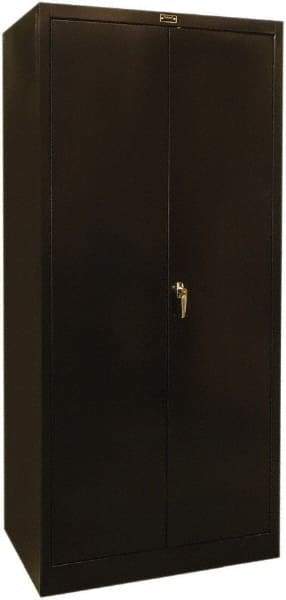 Hallowell - 4 Shelf Locking Storage Cabinet - Steel, 36" Wide x 24" Deep x 72" High, Black - Eagle Tool & Supply
