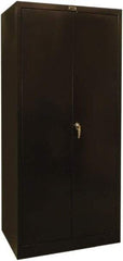 Hallowell - 4 Shelf Locking Storage Cabinet - Steel, 36" Wide x 24" Deep x 72" High, Black - Eagle Tool & Supply