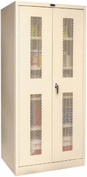 Hallowell - 4 Shelf Visible Storage Cabinet - Steel, 36" Wide x 24" Deep x 72" High, Tan - Eagle Tool & Supply