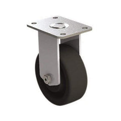 E.R. Wagner - 4" Diam x 1-1/2" Wide x 5-3/8" OAH Top Plate Mount Rigid Caster - Phenolic, 450 Lb Capacity, Roller Bearing, 2-3/4 x 3-3/4" Plate - Eagle Tool & Supply