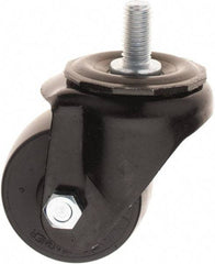 E.R. Wagner - 2-1/2" Diam x 1-3/4" Wide x 3-3/8" OAH Stem Mount Swivel Caster - Polyolefin, 300 Lb Capacity, 1/2-13 x 1" Threaded Stem - Eagle Tool & Supply
