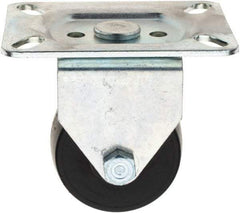 E.R. Wagner - 2-1/2" Diam x 1-3/4" Wide x 3-1/2" OAH Top Plate Mount Rigid Caster - Polyolefin, 300 Lb Capacity, 3-1/8 x 4-1/8" Plate - Eagle Tool & Supply