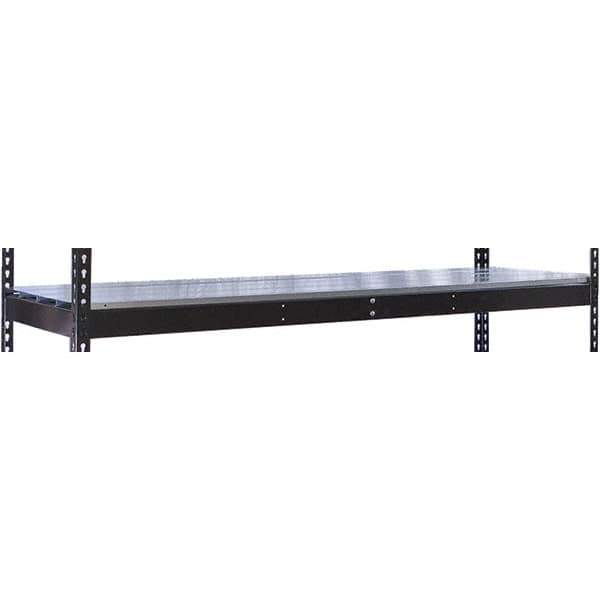 Hallowell - 72" Wide, 3/4 High, Open Shelving Accessory/Component - Steel, 18" Deep, Use with Black Rivetwell Double Rivet Boltless Shelving - Eagle Tool & Supply