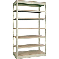 Hallowell - 7 Shelf Starter Particle Board Open Steel Shelving - 350 Lb Capacity, 48" Wide x 84" High x 30" Deep, Tan - Eagle Tool & Supply
