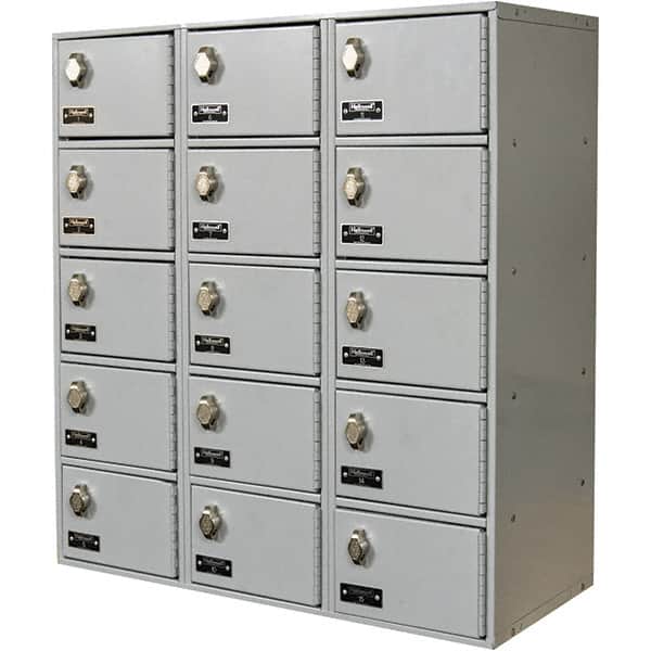 Hallowell - 15 Door, 5 Tier, Mobile Device Locker - Eagle Tool & Supply