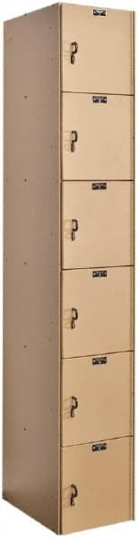 Hallowell - 6 Door, 6 Tier, Solid Plastic Locker - Eagle Tool & Supply