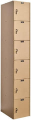 Hallowell - 6 Door, 6 Tier, Solid Plastic Locker - Eagle Tool & Supply