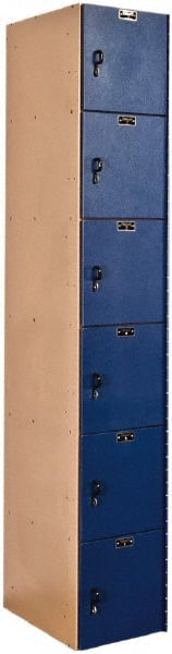 Hallowell - 6 Door, 6 Tier, Solid Plastic Locker - Eagle Tool & Supply