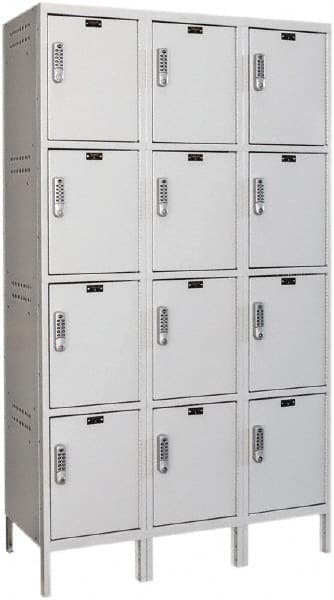 Hallowell - 12 Door, 4 Tier, Charging Station Locker - Eagle Tool & Supply