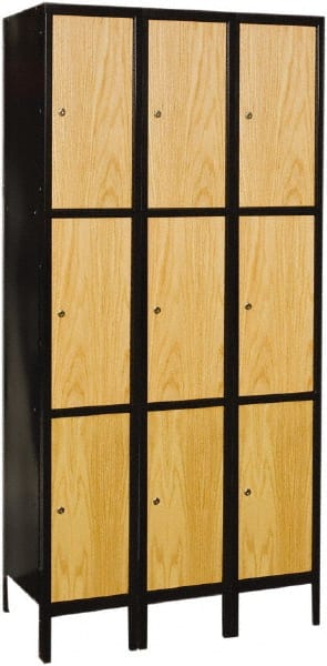 Hallowell - 9 Door, 3 Tier, Premium Wardrobe Lockers - Eagle Tool & Supply