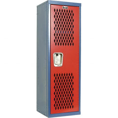 Hallowell - 1 Door, 1 Tier, Heavy-Duty Ventilated Wardrobe & Box Lockers - Eagle Tool & Supply