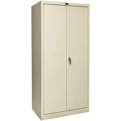 Hallowell - 1 Shelf Wardrobe Storage Cabinet - Steel, 48" Wide x 24" Deep x 78" High, Tan - Eagle Tool & Supply