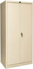 Hallowell - 1 Shelf Wardrobe Storage Cabinet - Steel, 36" Wide x 24" Deep x 78" High, Tan - Eagle Tool & Supply