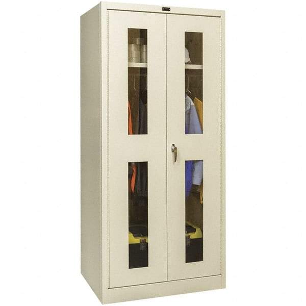 Hallowell - 1 Shelf Wardrobe Storage Cabinet - Steel, 48" Wide x 24" Deep x 78" High, Tan - Eagle Tool & Supply