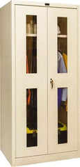 Hallowell - 1 Shelf Wardrobe Storage Cabinet - Steel, 36" Wide x 24" Deep x 78" High, Tan - Eagle Tool & Supply