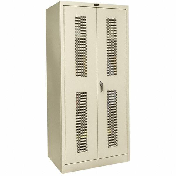 Hallowell - 1 Shelf Wardrobe Storage Cabinet - Steel, 36" Wide x 18" Deep x 78" High, Tan - Eagle Tool & Supply