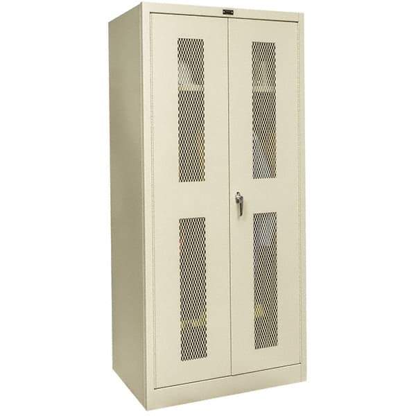 Hallowell - 1 Shelf Wardrobe Storage Cabinet - Steel, 48" Wide x 24" Deep x 78" High, Tan - Eagle Tool & Supply