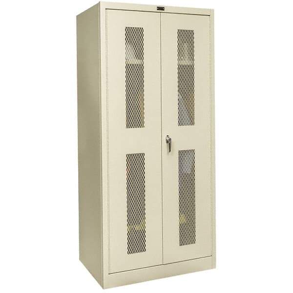 Hallowell - 1 Shelf Wardrobe Storage Cabinet - Steel, 36" Wide x 24" Deep x 78" High, Tan - Eagle Tool & Supply