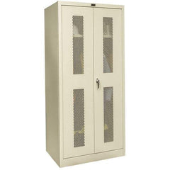 Hallowell - 1 Shelf Wardrobe Storage Cabinet - Steel, 36" Wide x 24" Deep x 78" High, Tan - Eagle Tool & Supply