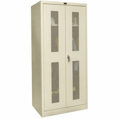 Hallowell - 1 Shelf Wardrobe Storage Cabinet - Steel, 36" Wide x 18" Deep x 78" High, Tan - Eagle Tool & Supply