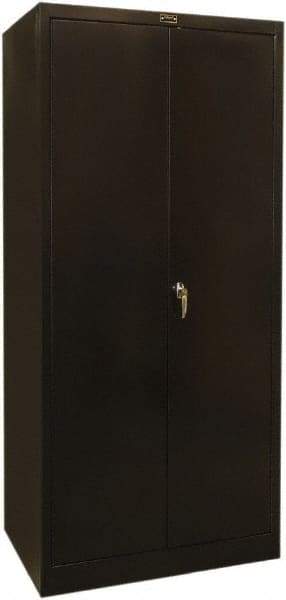 Hallowell - 4 Shelf Locking Storage Cabinet - Steel, 36" Wide x 24" Deep x 78" High, Black - Eagle Tool & Supply