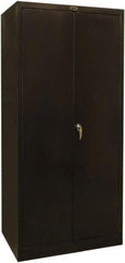 Hallowell - 4 Shelf Locking Storage Cabinet - Steel, 36" Wide x 24" Deep x 78" High, Black - Eagle Tool & Supply