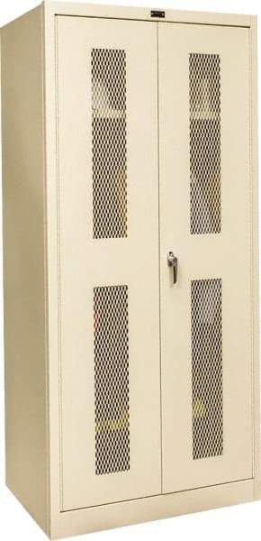 Hallowell - 1 Shelf Wardrobe Storage Cabinet - Steel, 36" Wide x 24" Deep x 78" High, Tan - Eagle Tool & Supply