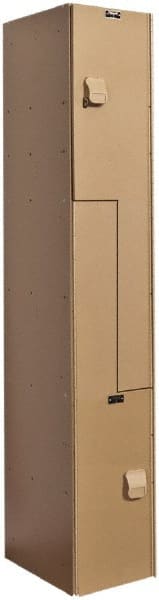 Hallowell - 2 Door, 2 Tier, Solid Plastic Z-Locker - Eagle Tool & Supply