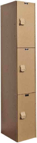 Hallowell - 3 Door, 3 Tier, Solid Plastic Locker - Eagle Tool & Supply