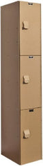 Hallowell - 3 Door, 3 Tier, Solid Plastic Locker - Eagle Tool & Supply