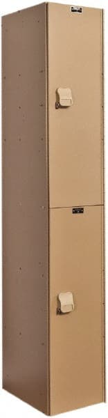Hallowell - 2 Door, 2 Tier, Solid Plastic Locker - Eagle Tool & Supply