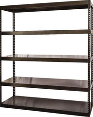 Hallowell - 5 Shelf Starter Solid Steel Waterfall Open Steel Shelving - 1 Lb Capacity, 72" Wide x 84" High x 24" Deep, Black - Eagle Tool & Supply