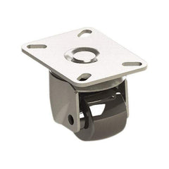 E.R. Wagner - 2" Diam x 1-3/4" Wide x 2-15/16" OAH Top Plate Mount Swivel Caster - Polyolefin, 200 Lb Capacity, 3-1/8 x 4-1/8" Plate - Eagle Tool & Supply