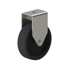 E.R. Wagner - 4" Diam x 1-1/4" Wide x 4-1/2" OAH Rigid Caster - Polyolefin, 255 Lb Capacity - Eagle Tool & Supply