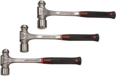 Proto - 3 Piece, 2, 2-1/2, 3 Lb Head Weight, Forged Steel, Ball Pein Hammer Set - 14-3/4, 15-1/4, 15-3/4" OAL, Shock Absorbing Grip Handles, Ball Pein - Eagle Tool & Supply