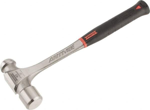 Proto - 2-1/2 Lb Head Steel Ball Pein Hammer - 15.24" Steel Handle with Grip, 1.72" Face Diam, 15-1/4" OAL, AntiVibe, Molded Textured Rubber Grip - Eagle Tool & Supply