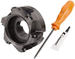 Kennametal - 4" Cut Diam, 1-1/2" Arbor Hole, 4.42mm Max Depth of Cut, 30° Indexable Chamfer & Angle Face Mill - 6 Inserts, HNGJ 0604... Insert, Right Hand Cut, 6 Flutes, Through Coolant, Series Dodeka Mini HD - Eagle Tool & Supply