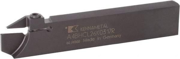 Kennametal - 1.2598" Blade Height, 5/16" Blade Width, 4.9213" OAL, Right Hand Cut, Single End Indexable Cut-Off Blade - A4BHC Blade, A4 Cut-Off Series - Eagle Tool & Supply