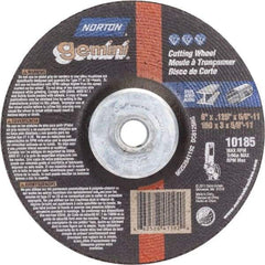Norton - 36 Grit, 6" Wheel Diam, 1/8" Wheel Thickness, Type 27 Depressed Center Wheel - Aluminum Oxide - Eagle Tool & Supply