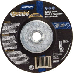 Norton - 36 Grit, 6" Wheel Diam, 3/32" Wheel Thickness, Type 27 Depressed Center Wheel - Aluminum Oxide - Eagle Tool & Supply