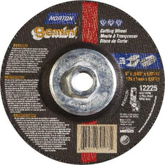 Norton - 46 Grit, 5" Wheel Diam, Type 27 Depressed Center Wheel - Aluminum Oxide - Eagle Tool & Supply