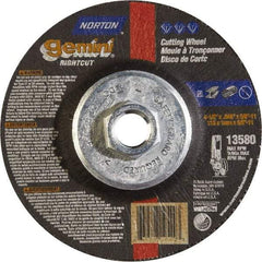 Norton - 46 Grit, 4-1/2" Wheel Diam, Type 27 Depressed Center Wheel - Aluminum Oxide - Eagle Tool & Supply