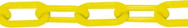 PRO-SAFE - 50' Long x 2" Wide Plastic Chain - Yellow - Eagle Tool & Supply